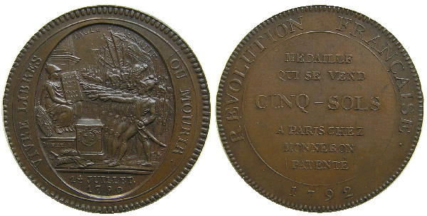 Monneron de CINQ sols