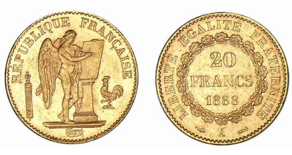 Pièce de 20 francs or Génie