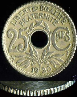 25ct Lindauer 1920 tranche striée