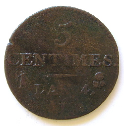 5 CENTIMES petit module de Dupré